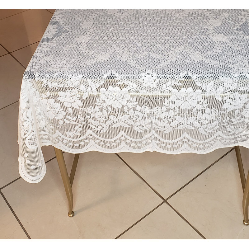 Gurlal Square Lace table topper -40 inch, Cream