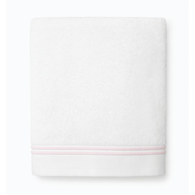Aura Bath Towel, White/Pink
