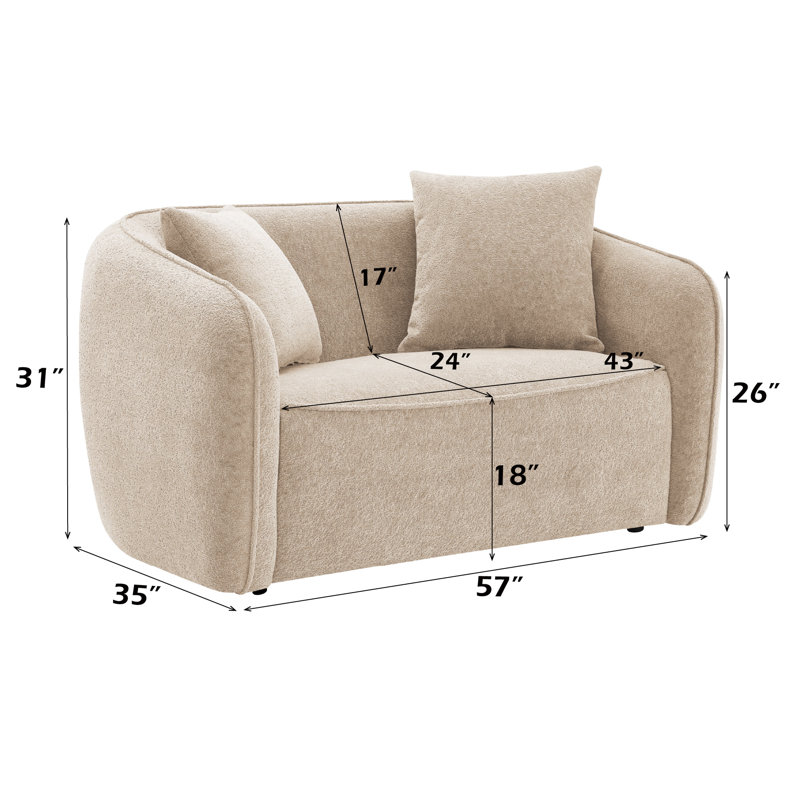 Causeuse avec 2 coussins Keith, Beige
