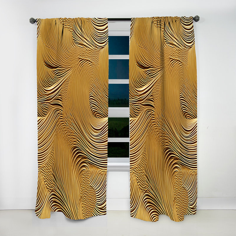 Diaundra - Feathers Curtain - Room Darkening Floral Curtain - 1 Panels, 52" W x 108" L