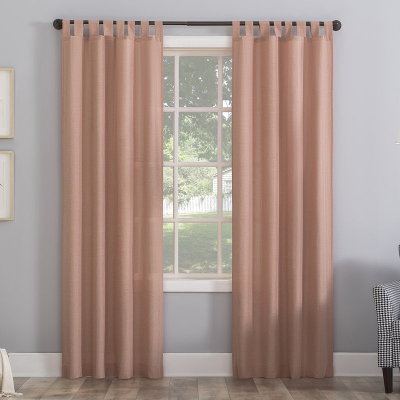 Panneau de rideau simple semi-transparent en polyester - Basics by Wayfair ™, Rose eau de rose, L 40 po x L 84 po