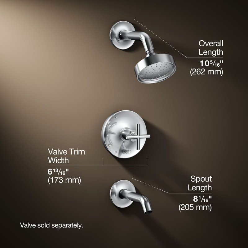 Purist® Tub and Shower Faucet, Polished Chrome, Cross