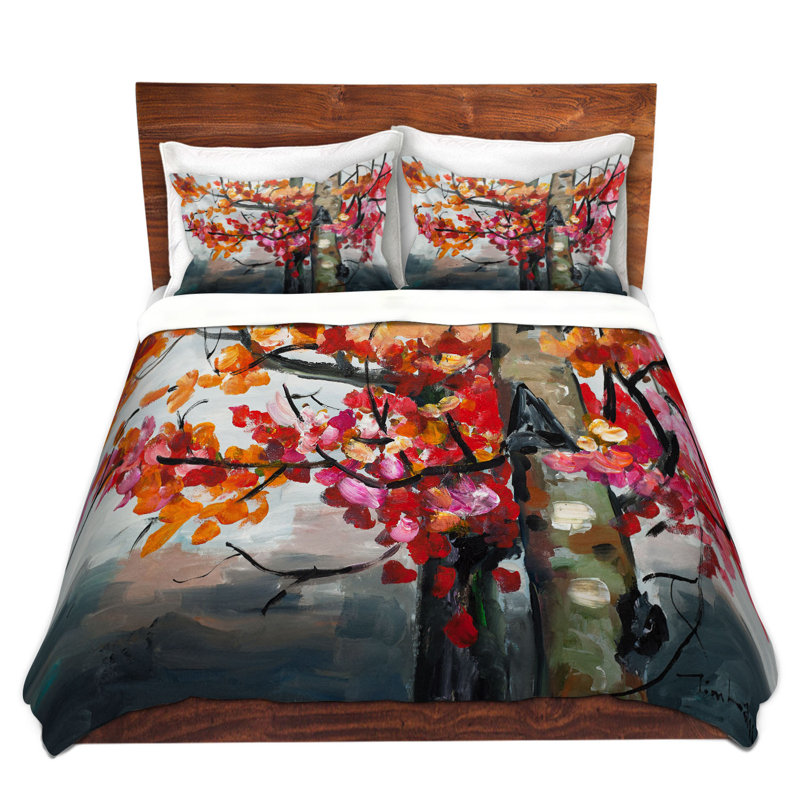 Ensemble de housse de couette color bouleau tree, 1 housse simple + 1 taie standard