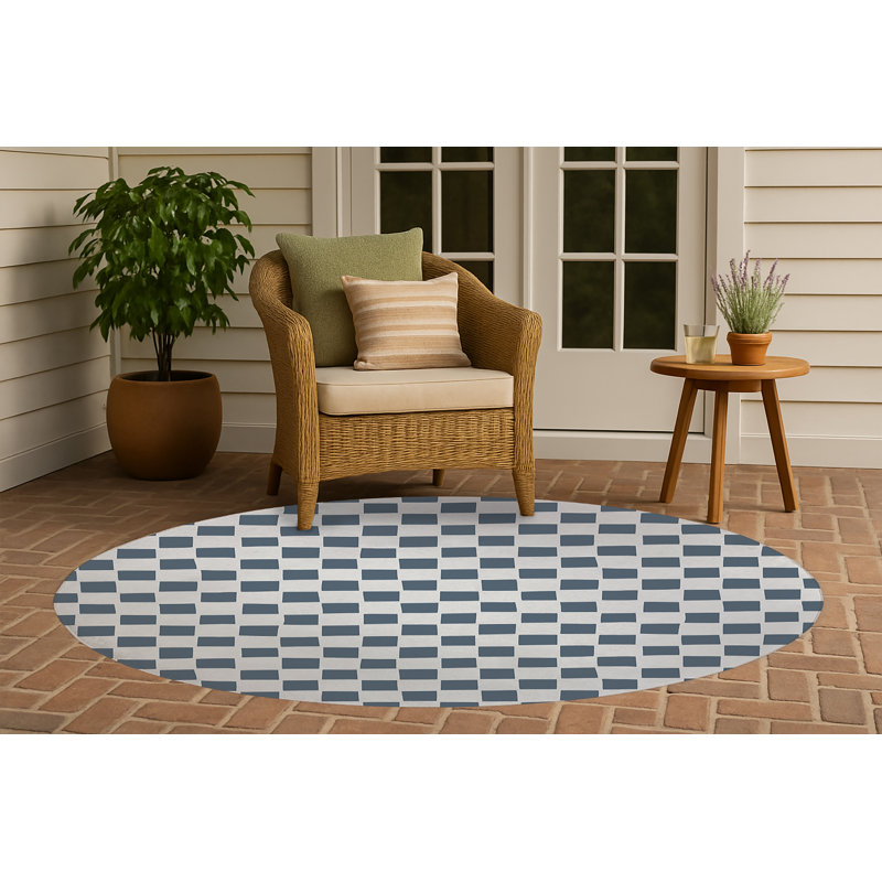 Tapis d'extérieur à carreaux antidérapant, Rond 5 pi