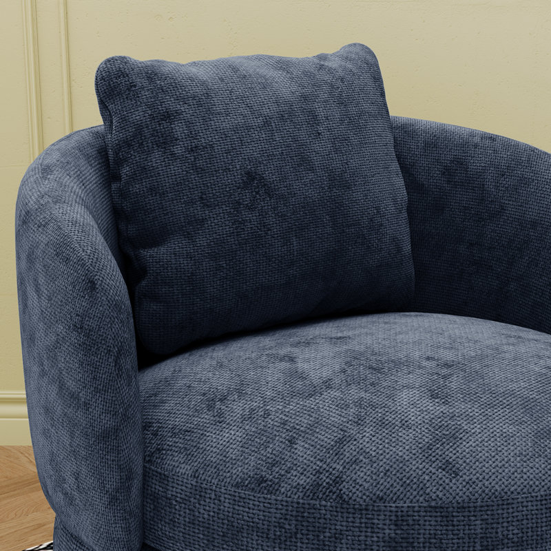 Fauteuil d'appoint en tonneau chenille 30 po, Marine