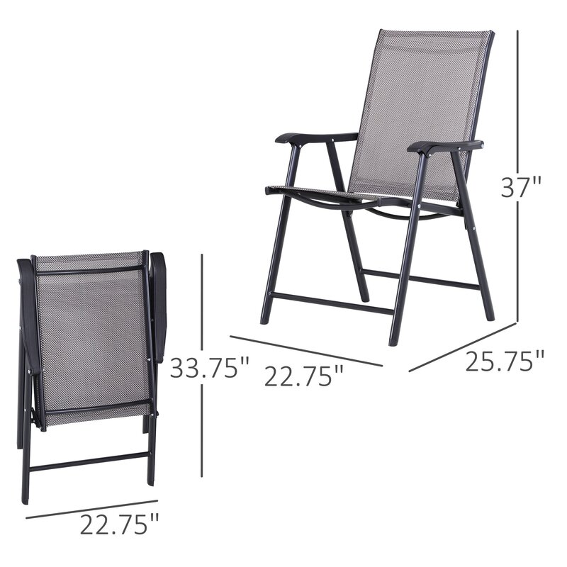 Outsunny Metal Outdoor Dining Armchair & Reviews | Wayfair