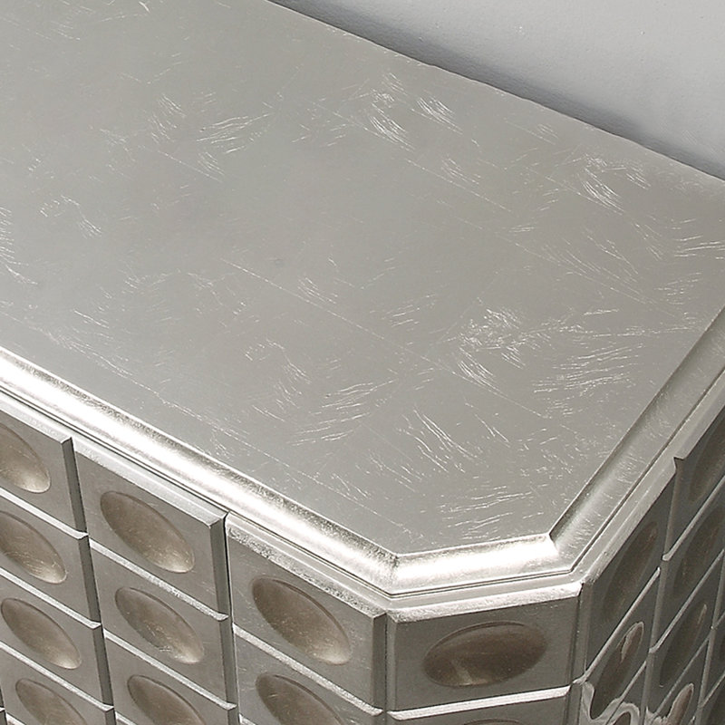 Light Luxury Silver Foil Process Accent Cabinet. Accent Cabinet