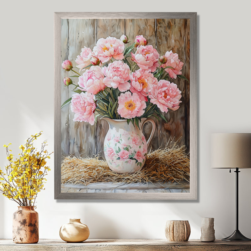 Norton - Floral Canvas Prints, 20" H x 12" W, Single Picture Framed Print, Silver