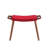 Geta 25" Linen Weave Upholstered Solid Wood Ottoman in Red-975858919