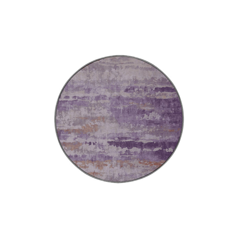 Tapis rose soyeux et moelleux, Rond 6 pi