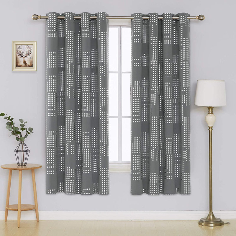 Carmacmoin Room Darkening Curtain Pair, Light Gray, 52" W x 72" L
