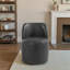 Chaise d'appoint rembourrée en similicuir noir moderne-1393407436