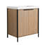 Meuble-lavabo autoportant de 30 po avec lavabo en résine et 2 portes d'armoire à fermeture en douceur