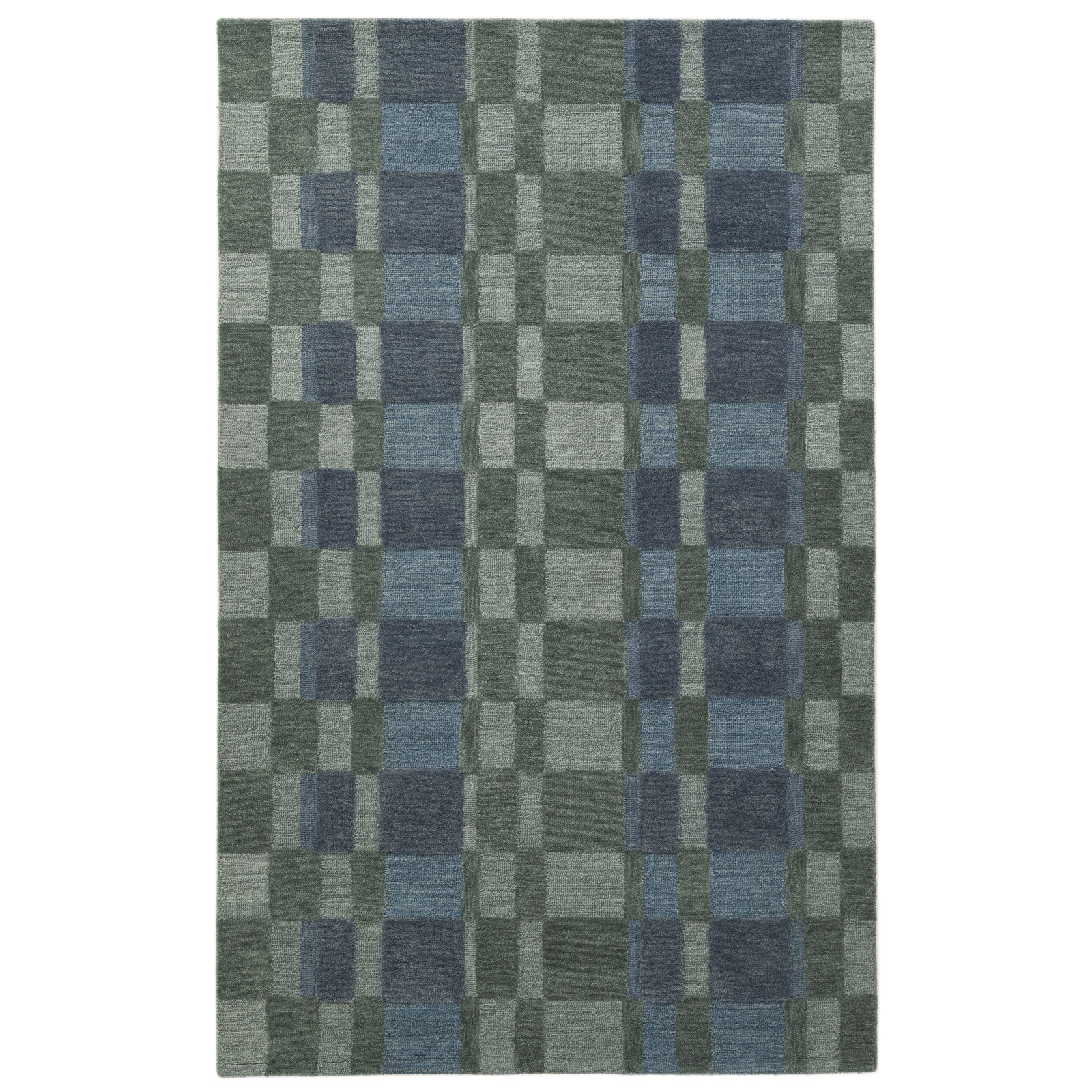 Hand-Tufted Wool Rug, Rectangle 5' x 8', Green