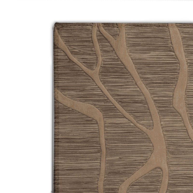 Tapis brun abstrait intérieur et extérieur, Rectangulaire 8 pi x 10 pi