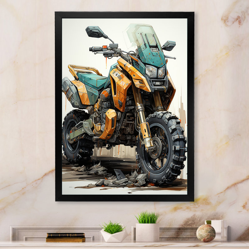 «Damus Scooter Off Road Adventurer III», reproduction sur toile, H 32 po x l 16 po x P 1 po, Cadre photo noir