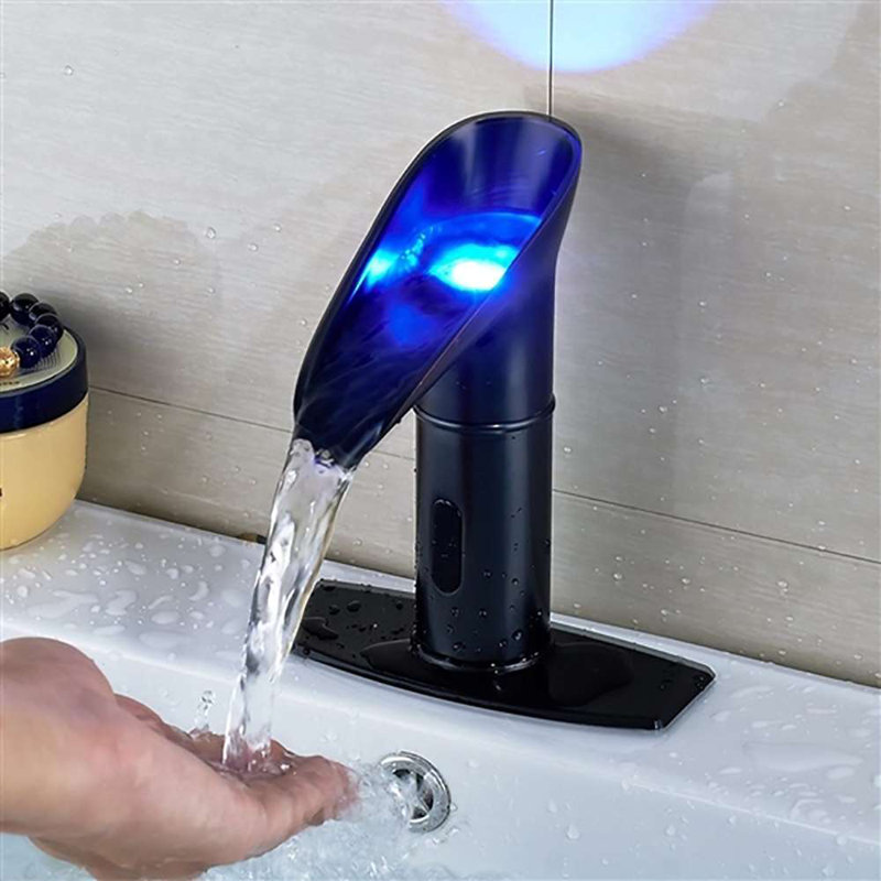 Commercial Touchless Faucet with LED Temperature Indicator