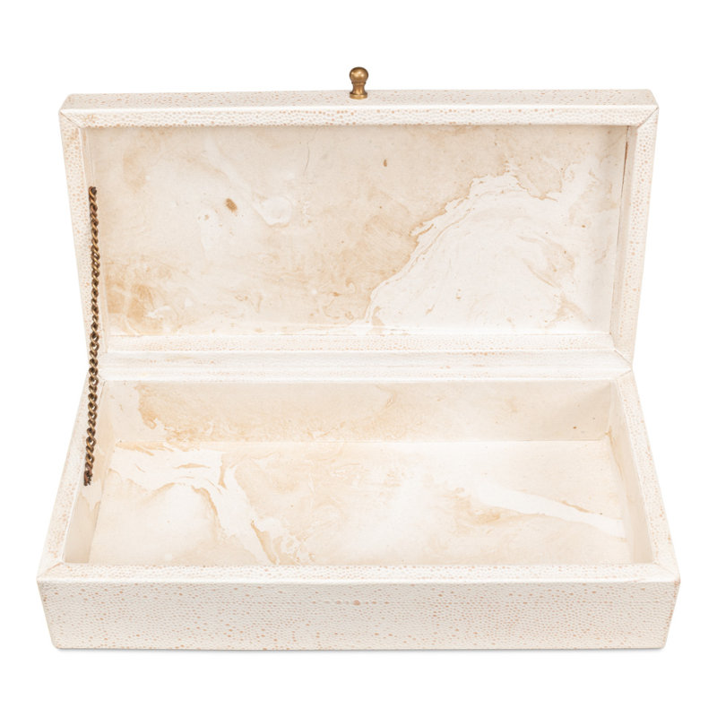 Boîte décorative en cuir chagrin Gatsburg, Blanc