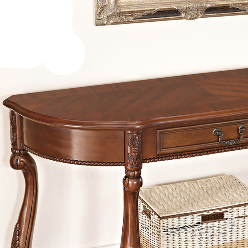 Console demi-cercle châtaignier massif et bois manufacturé