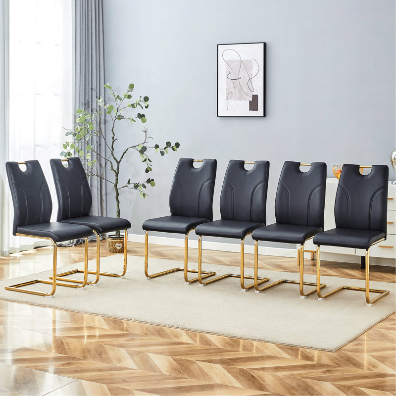 Ensemble de chaises de salle à manger élégantes avec pieds en métal durables, parfait pour les espaces modernes et polyvalents