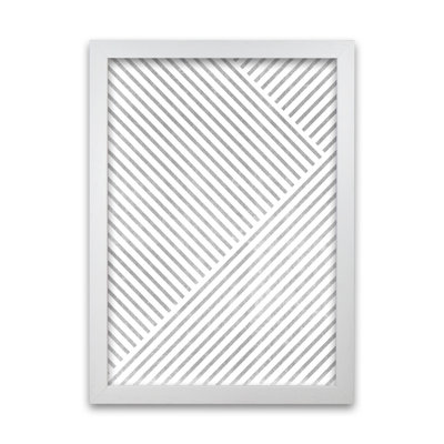 Mid Century Texture Lines B - Single Picture Frame Print