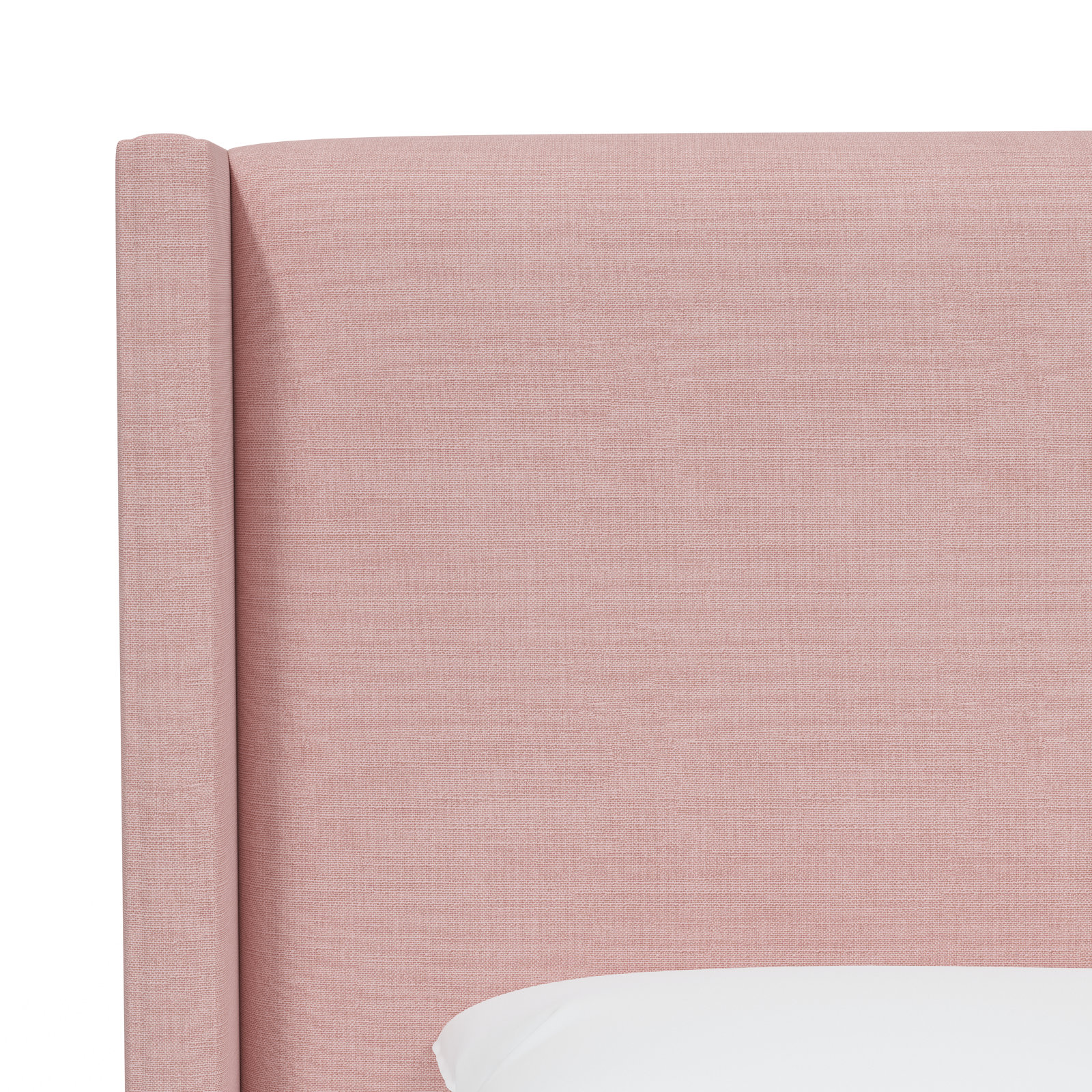 Hanson Upholstered Wingback Bed, Twin, Classic Blush Linen