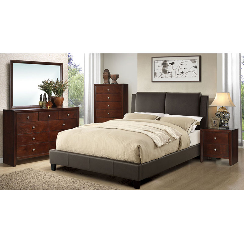 Barina Vegan Leather Platform Bed, California King