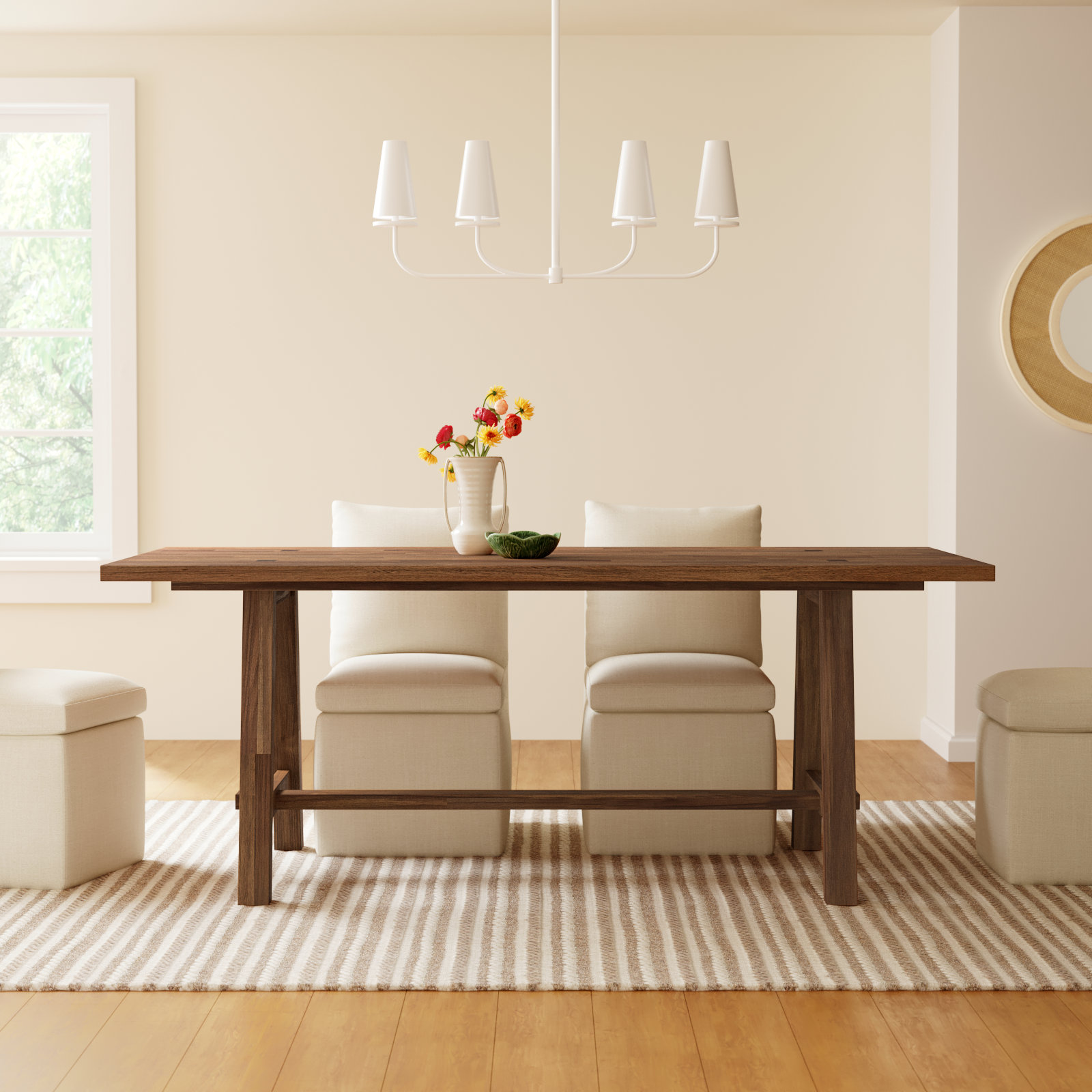 Alexa 79'' Dining Table, Brushed Brown