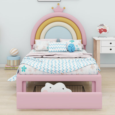 Lit tapissier Rainbow Design avec tiroir de rangement intégré