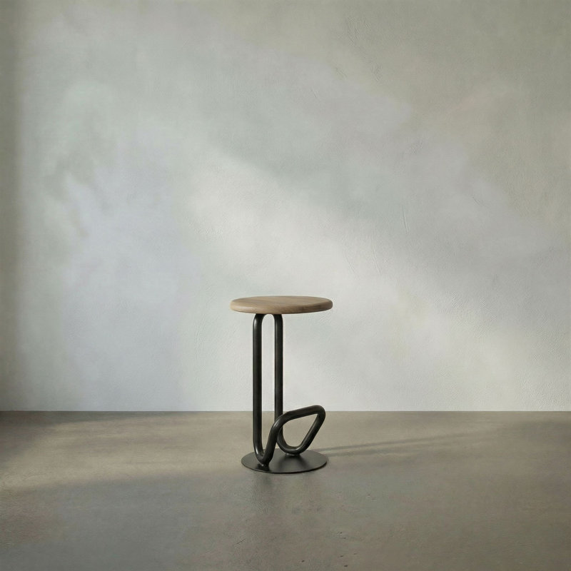 Hook Stool with Metal Frame, Counter Stool (26” Seat Height)