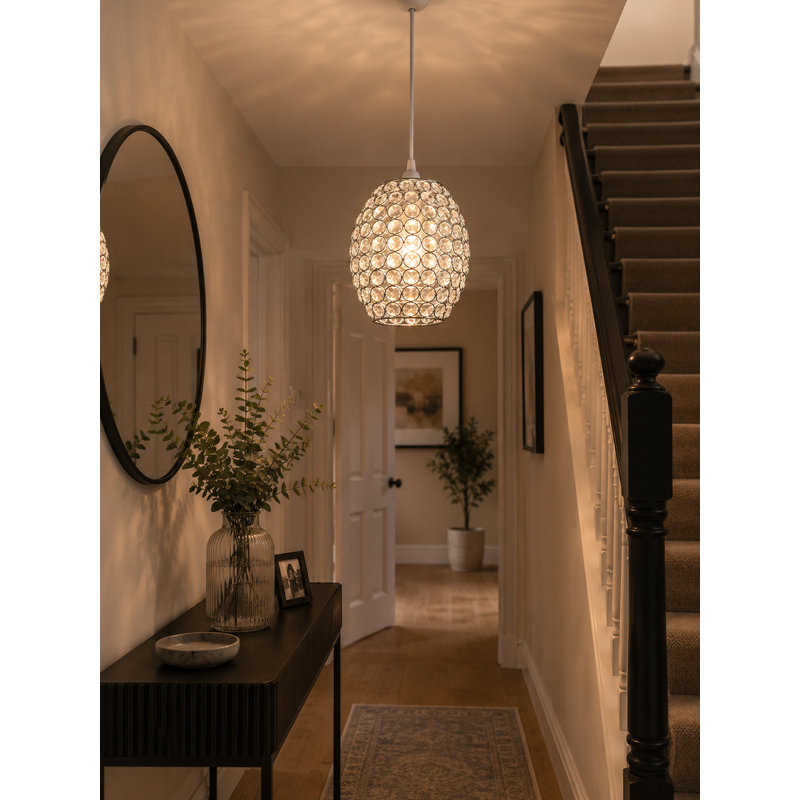 22cm H Plastic Oval Pendant Shade ( Screw On ), Clear