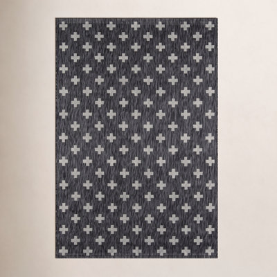 Umbria Striped Geometric Outdoor Rug