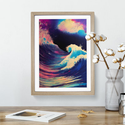 Colourful Ocean Wave No.1 Abstract - Single Picture Frame Print