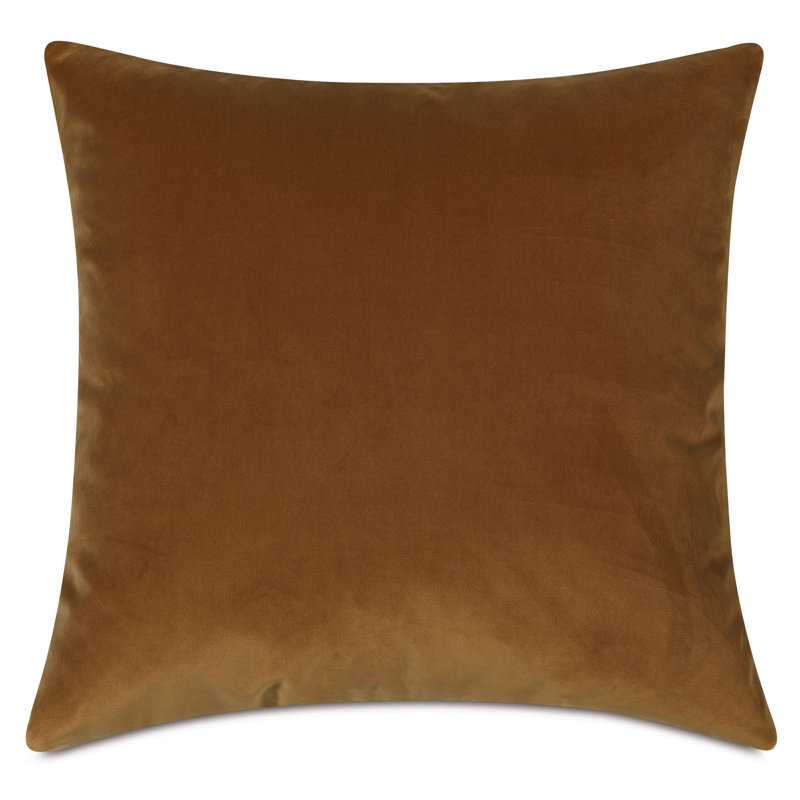 Uma Velvet Square Pillow Cover & Insert, 22"H x 22"W x 5"D, Gold
