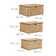 3-tlg. Körbe-Set aus Holz, teilmassiv und Stoff