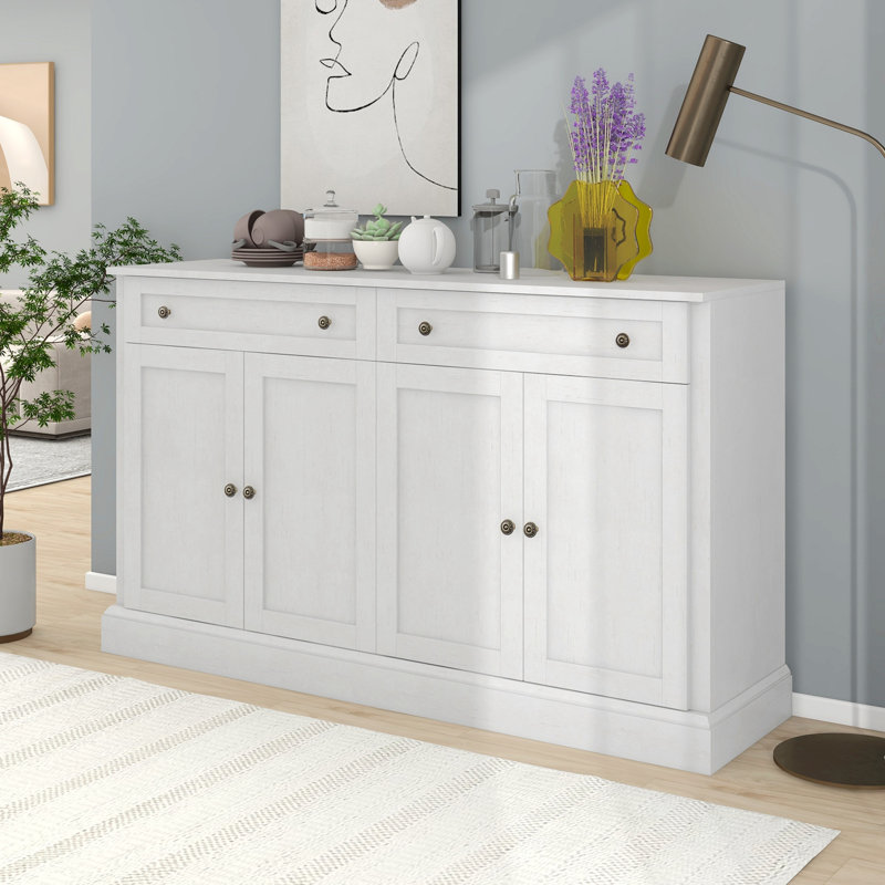 2 -Drawer Wood Accent Storage Cabinet, Antique White