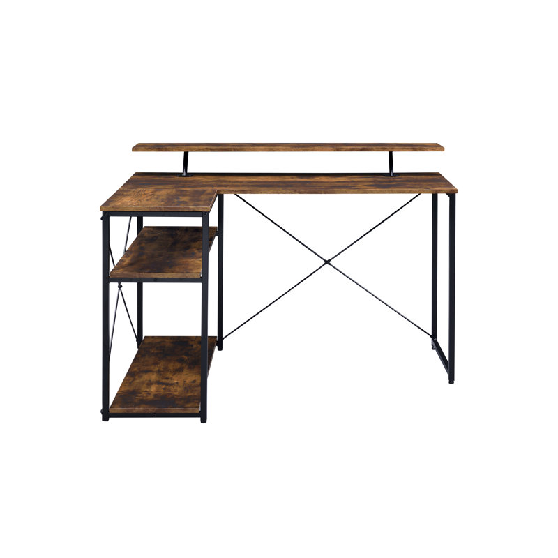 Corson L-Shaped Writing Desk, Brown