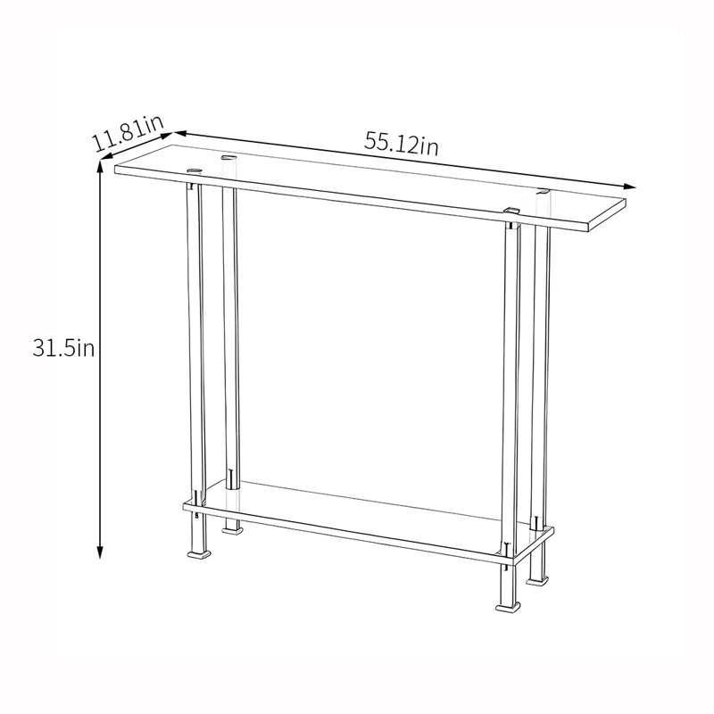 Console multifonctionnelle en acrylique transparent