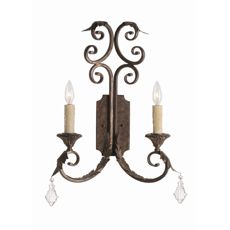 Applique murale à 2 lumières Serratina, Pompéi doré de qualité supérieure, Faille noire