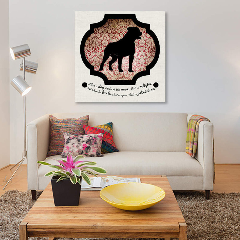 Staffordshire Terrier II par 5by5collective - Impression sur toile tendue sur châssis, Toile avec cadre noir, Pas de tapis