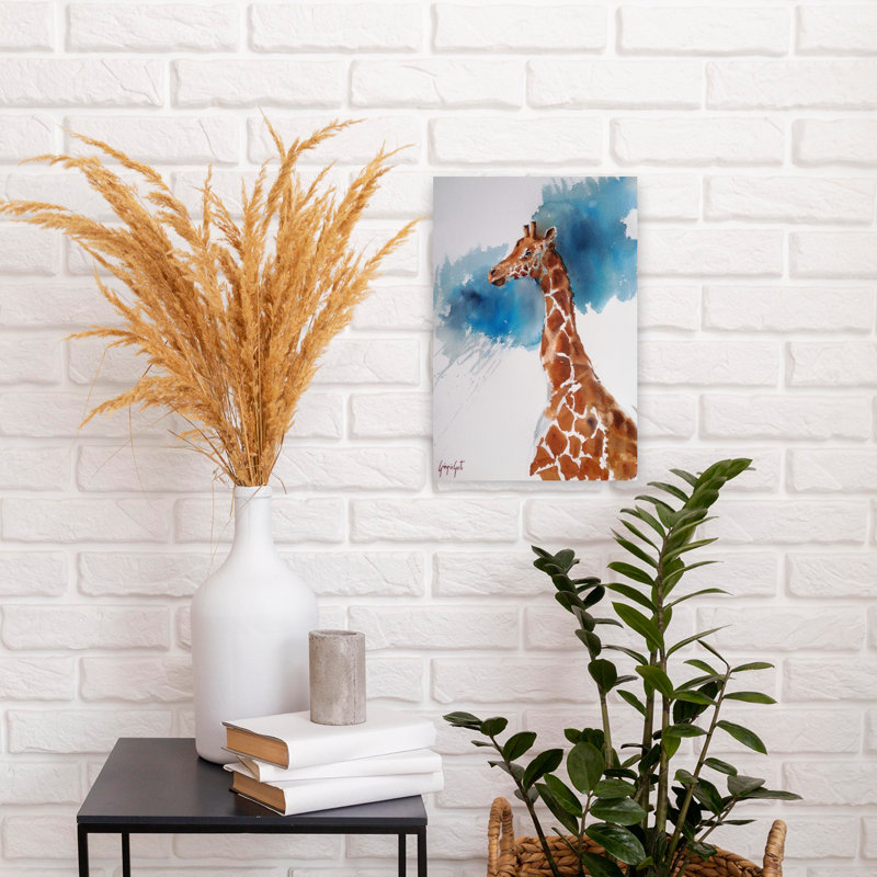 Girafe aquarelle, 18" H x 12" W