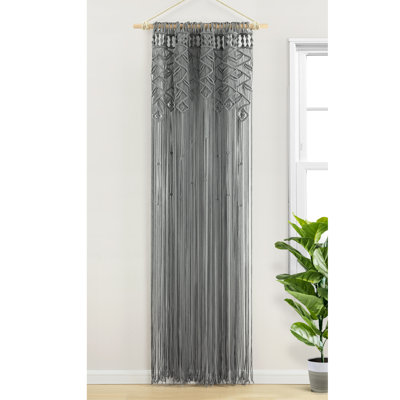 Panneau de rideau simple diaphane avec passe-tringle 100% coton