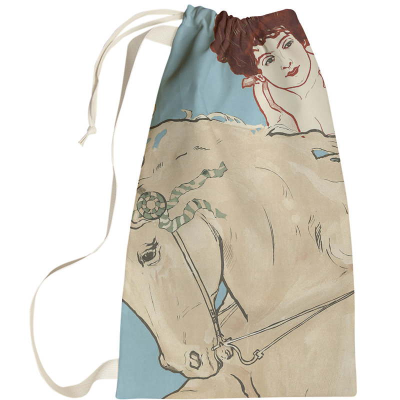 Fabric Laundry Bag with Handles, Large (76.5" H x 29.5" W x 1.5" D), Blue
