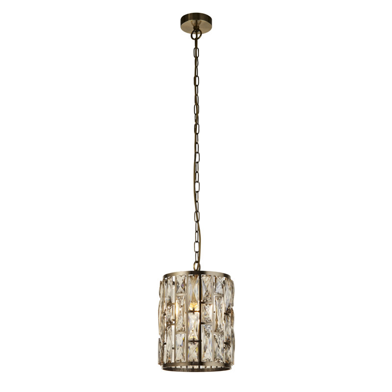 Magana 1 - Light Crystal Pendant, Antique Brass