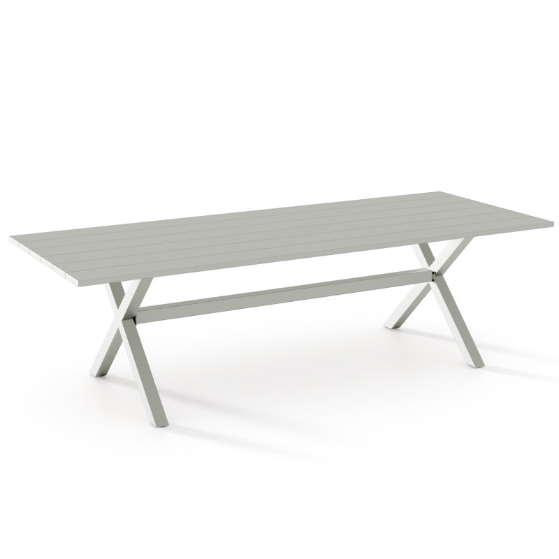Rectangular Outdoor Dining Table , 249.9cm cm W 98.3cm cm D, White