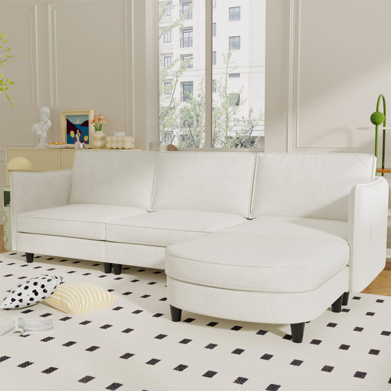 Canapé 3 places 107,8 po, Tissu beige