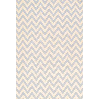 Tapis crème / gris à motif de chevrons en laine / coton fait à la main 6 pi x 9 pi