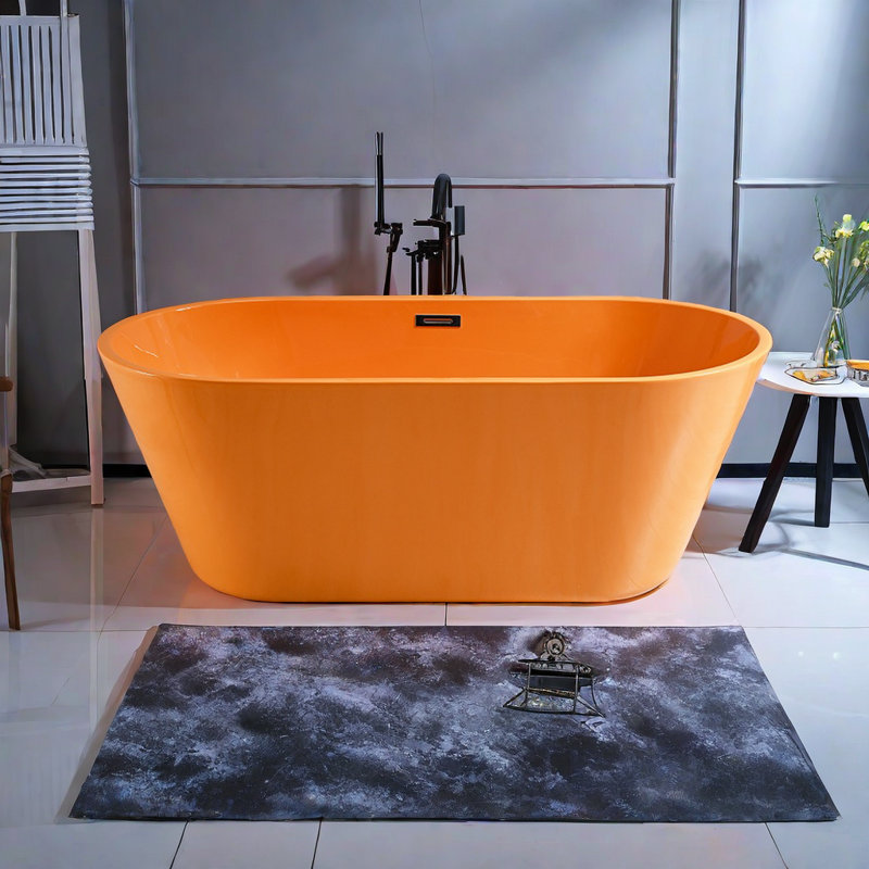 Baignoire ovale simple en acrylique orange l 63 po x H 63 po