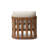 Outdoor Acacia Wood Patio Armchair with Beige Cushions, Slatted Back Design