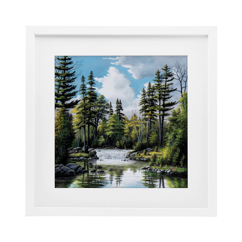 «Avant les chutes», reproduction de paysage encadrée sous verre, design par Bill Saunders, H 13 po x l 13 po